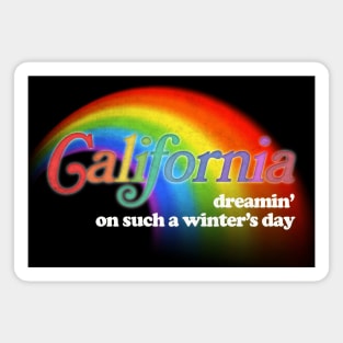 California Dreamin - Retro Style Aesthetic Rainbow Design Magnet